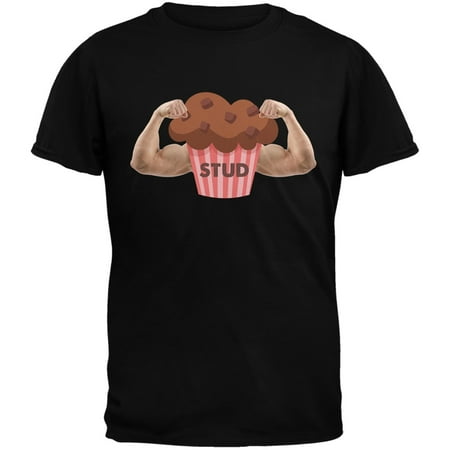 Stud Muffin Double Bicep Black Adult T-Shirt