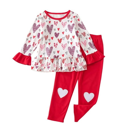 YWDJ 1-6 Years Valentine s Day Outfit Sets for Girls Spring Fall Long Sleeve Shirt Top Love Trousers Suit Red 5-6 Years
YWDJ 1-6 Years Valentine s Day Outfit Sets for Girls Spring Fall Long Sleeve Shirt Top Love Trousers Suit Red 5-6 Years
