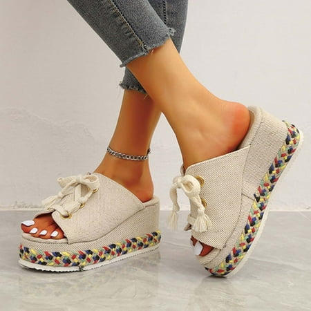 Sawvnm Women s Slope Heel Color Matching Woven Slippers With Lace Up High Heel Sandals Savings up to 30% off Beige US:8.5
Sawvnm Women s Slope Heel Color Matching Woven Slippers With Lace Up High Heel Sandals Savings up to 30% off Beige US:8.5