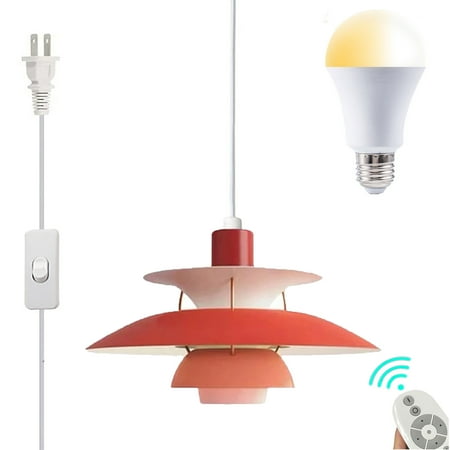 FSLiving Remote Control Ceiling Light Modern Hanging Pendant Lights Denmark Design Hanging Light Fixture with 15ft Plug in Cord Stepless Dimming and Color Changing - Red
FSLiving Remote Control Ceiling Light Modern Hanging Pendant Lights Denmark Design Hanging Light Fixture with 15ft Plug in Cord Stepless Dimming and Color Changing - Red