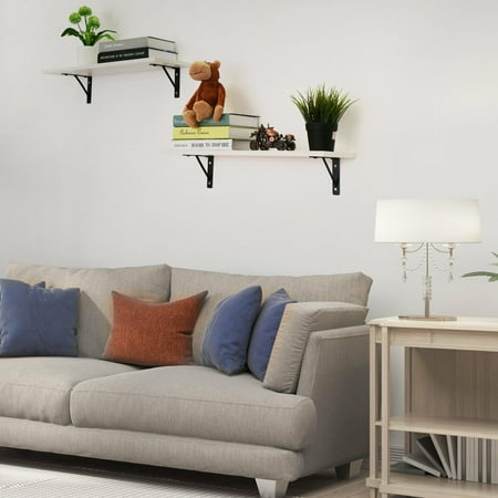 2pcs Floating Shelves Wall Shelf Display Holder Storage Home Decoration