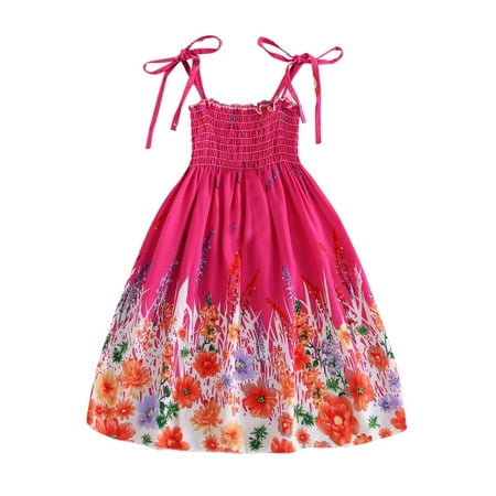 

gvdentm Flower Girl Dress Toddler Girl s Polka Dots Mesh Flounce Long Sleeve Flared Shirred Dress B 5-6 Years