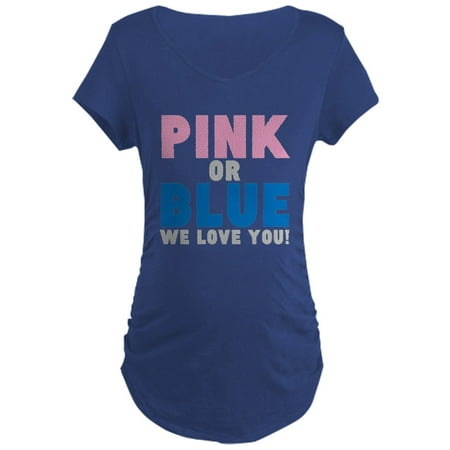 CafePress - PINK OR BLUE Maternity T Shirt - Maternity Dark T-Shirt