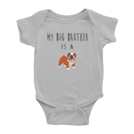 My Big Brother Is A English Bulldog Dog Cute Baby Bodysuits Boy Girl One-pieces