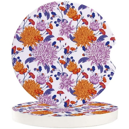 FMSHPON Purple Orange Chrysanthemum Flower Set of 6 Car Coaster for Drinks Absorbent Ceramic Stone Coasters Cup Mat with Cork Base for Home Kitchen Room Coffee Table Bar Decor
FMSHPON Purple Orange Chrysanthemum Flower Set of 6 Car Coaster for Drinks Absorbent Ceramic Stone Coasters Cup Mat with Cork Base for Home Kitchen Room Coffee Table Bar Decor