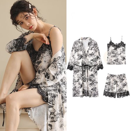 DanceeMangoo GouZ Womens 3pcs Sleepwear Nightgown with Robes Sexy Pajamas Pj Set Suit for Spring Summer
DanceeMangoo GouZ Womens 3pcs Sleepwear Nightgown with Robes Sexy Pajamas Pj Set Suit for Spring Summer