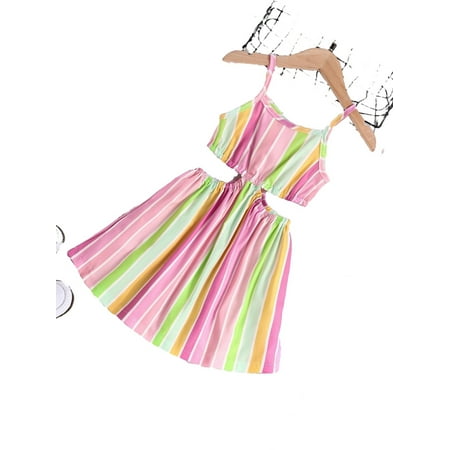 Casual Striped Cami Sleeveless Multicolor Toddler Girls Dresses (Girl s)