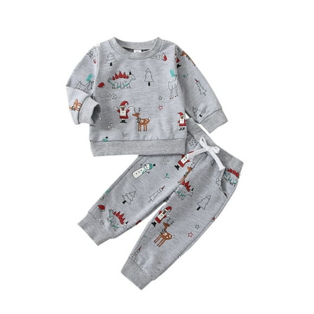 Sunisery 2Pcs Baby Boy Clothes Set Long Sleeve Pullover Cartoon Xmas Pattern Printed Sweatshirt Tops Drawstring Pants Christmas Outfits
Sunisery 2Pcs Baby Boy Clothes Set Long Sleeve Pullover Cartoon Xmas Pattern Printed Sweatshirt Tops Drawstring Pants Christmas Outfits