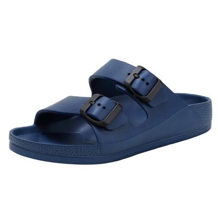 YAZI Women s Comfort Slides Double Buckle Adjustable EVA Flat Sandals