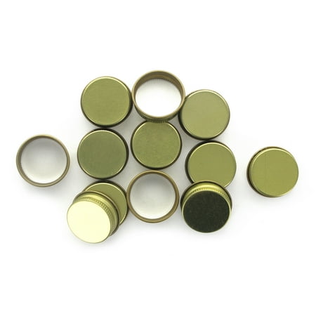 Gold 28mm Metal Screw Caps 12ct