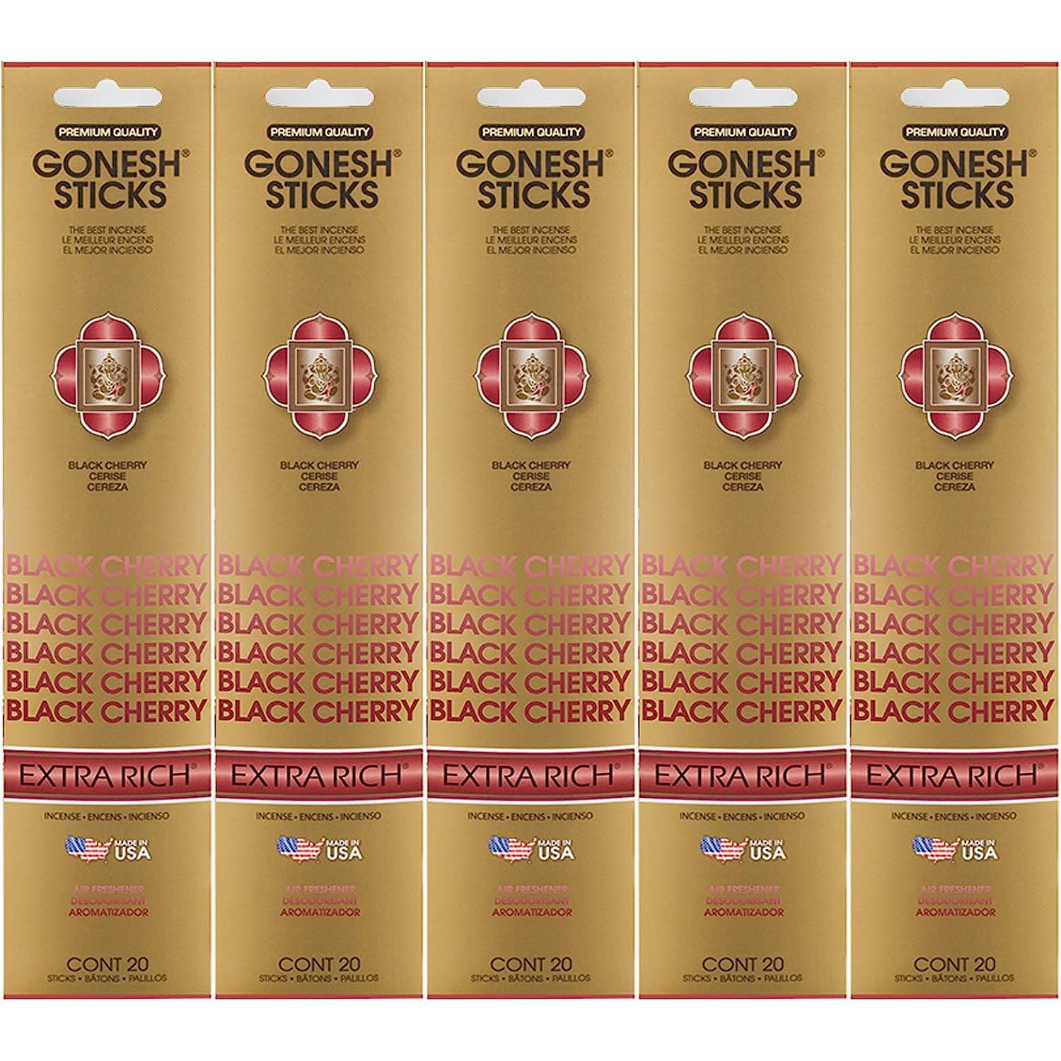 Gonesh Incense Sticks Extra Rich Collection Black Cherry Packs