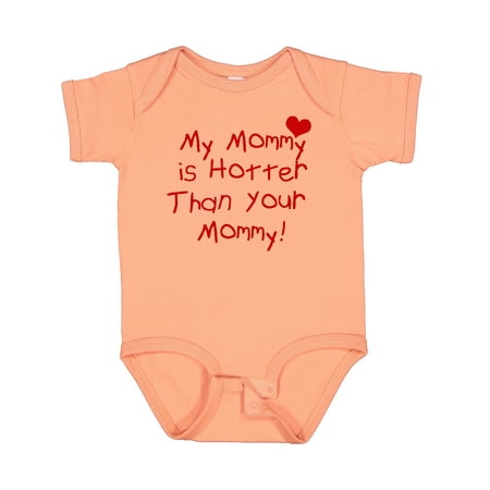 Inktastic My Mommy is Hotter Than Your Mommy Gift Baby Boy or Baby Girl Bodysuit