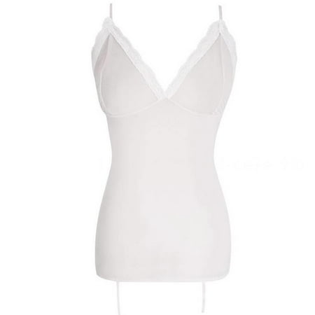 Summer Dresses for Women Ladies Sexy Lingerie V-Neck Lace Dress With Garter Belts Girls Pajamas Erotic White M
Summer Dresses for Women Ladies Sexy Lingerie V-Neck Lace Dress With Garter Belts Girls Pajamas Erotic White M
