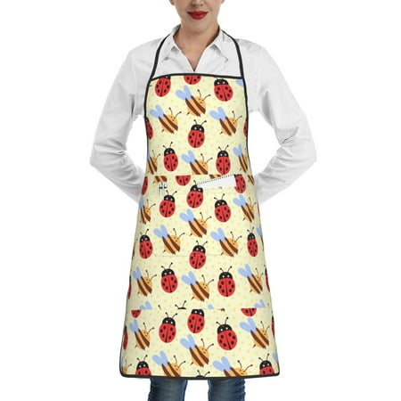 Disketp Ladybug And Bee Kitchen Apron with adjustable Aprons for Women with Pockets Cooking Powder Pink Apron
Disketp Ladybug And Bee Kitchen Apron with adjustable Aprons for Women with Pockets Cooking Powder Pink Apron