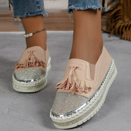 Uinagy Ladies Fashion Solid Leathe Rhinestone Tassel Decoration Thick Sole Casual Single Shoes
Uinagy Ladies Fashion Solid Leathe Rhinestone Tassel Decoration Thick Sole Casual Single Shoes