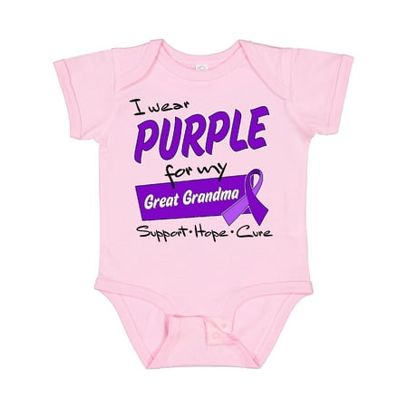 Inktastic I Wear Purple for My Great Grandma-Support Hope Cure Gift Baby Boy or Baby Girl Bodysuit
Inktastic I Wear Purple for My Great Grandma-Support Hope Cure Gift Baby Boy or Baby Girl Bodysuit
