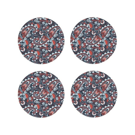 Leather Coasters Set of 4 - Paisley Print No.J92 Lightweight Non-Slip Drink Coasters for Desk Anti-Scalding Desk Cup Coasters for Office Table Decor Round Shape
Leather Coasters Set of 4 - Paisley Print No.J92 Lightweight Non-Slip Drink Coasters for Desk Anti-Scalding Desk Cup Coasters for Office Table Decor Round Shape