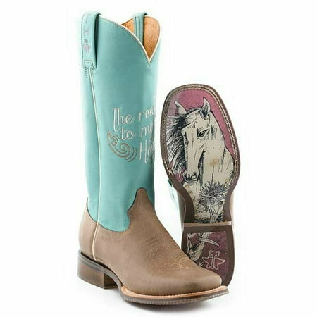Women s Tin Haul A Cowgirls Motto Boots Born To Be Free Sole Handcrafted Tan