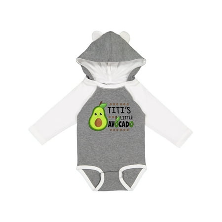 Inktastic Titi s Little Avocado with Cute Baby Avocado Gift Baby Boy or Baby Girl Long Sleeve Bodysuit