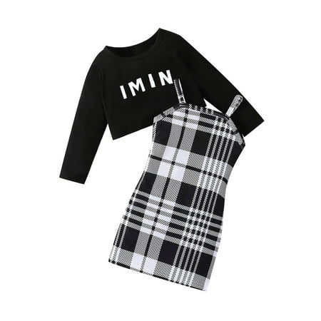 Binhe Toddler Girl s Long Sleeved Monogram Print Top Halter Dress Set for 1 To 6 YearsParties and Holiday Celebrations Comfortable and Stylish
Binhe Toddler Girl s Long Sleeved Monogram Print Top Halter Dress Set for 1 To 6 YearsParties and Holiday Celebrations Comfortable and Stylish