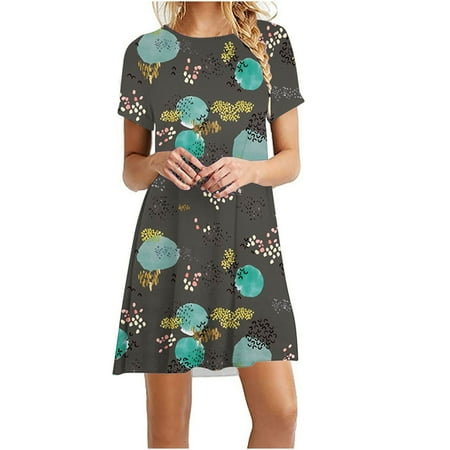 YanHoo Women s Summer Dresses Holiday Short Sleeve Tshirt Dress Ladies Petite Girls Floral Print Dress
YanHoo Women s Summer Dresses Holiday Short Sleeve Tshirt Dress Ladies Petite Girls Floral Print Dress
