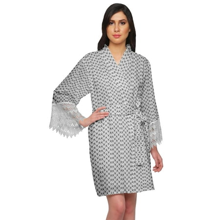 Moomaya Printed Bridesmaid Robes Short Bride Getting Ready Dress Loungewear