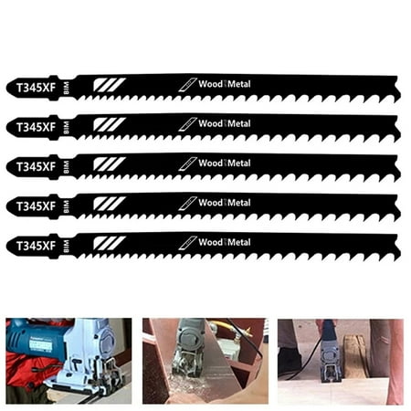 Leke 5Pcs T345XF Reciprocating Saw Blades Jigsaw Blades Cutting Wood Plastic 5.11Inch