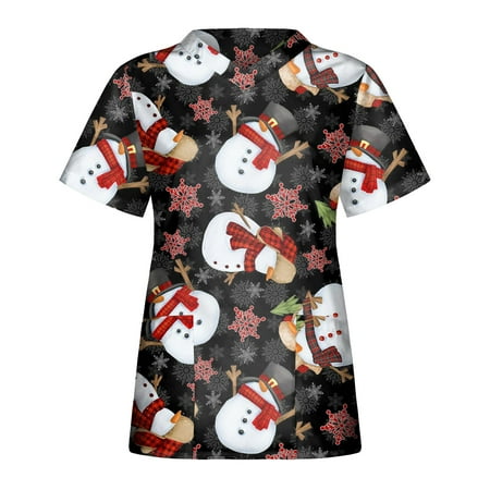 Alrise Black Summer Plus Size Scrubs Top for Women Fashion Print Short Sleeve T-Shirt V-Neck Pockets Workwear Blouse X-Large
Alrise Black Summer Plus Size Scrubs Top for Women Fashion Print Short Sleeve T-Shirt V-Neck Pockets Workwear Blouse X-Large
