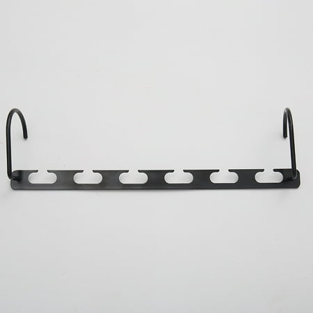 Anself Stainless Steel 6-Hole Hanger Multifunctional Metal Folding Hook Home Stainless Steel Hanger Black