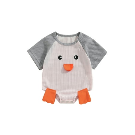 Suanret Newborn Baby Boys Girls Waffle Romper Short Sleeve Contrast Color Jumpsuit Cartoon Clothes Infant Bodysuits Gray 0-3 Months
Suanret Newborn Baby Boys Girls Waffle Romper Short Sleeve Contrast Color Jumpsuit Cartoon Clothes Infant Bodysuits Gray 0-3 Months