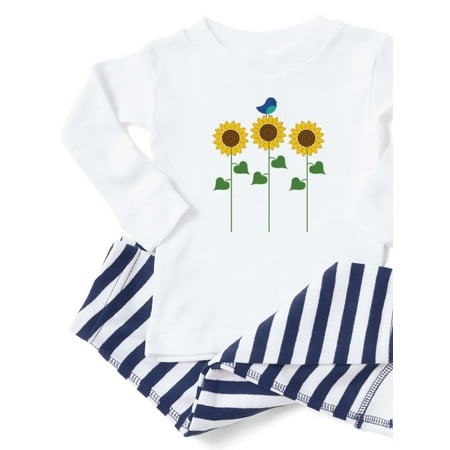 CafePress - Sunflower Garden Bird - Toddler Long Sleeve Pajama set