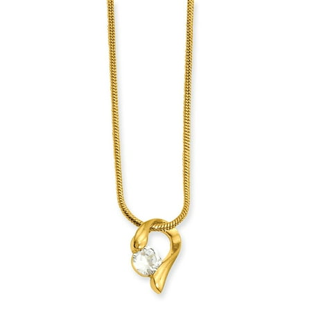 18in Gold-plated CZ Necklace. Lovely Leatherrete Gift Box Included