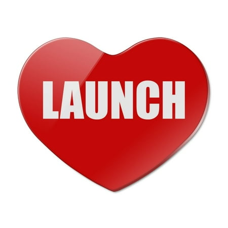 Red Launch Button Design Funny Heart Acrylic Fridge Refrigerator Magnet
