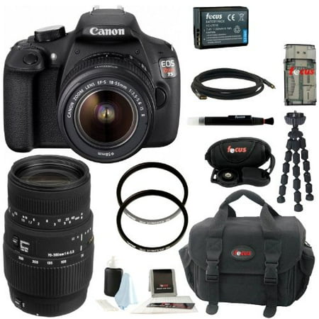 Canon EOS Rebel T5 DSLR Camera with 18-55mm and Sigma 70-300mm Macro Lens Bundle Canon EOS Rebel T5 DSLR Camera with 18-55mm and Sigma 70-300mm Macro Lens Bundle