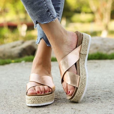 YOTAMI Slippers for Women Women s Fashion Casual Thick-Bottom Slides Sandals Platform Beach Shoes Slippers Gold
YOTAMI Slippers for Women Women s Fashion Casual Thick-Bottom Slides Sandals Platform Beach Shoes Slippers Gold