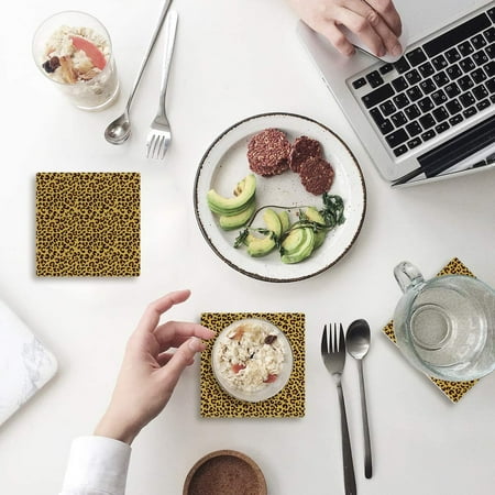 FMSHPON Leopard Print Set of 4 Coaster for Drinks Absorbent Ceramic Stone Coasters Cup Mat with Cork Base for Home Kitchen Room Coffee Table Bar Decor
FMSHPON Leopard Print Set of 4 Coaster for Drinks Absorbent Ceramic Stone Coasters Cup Mat with Cork Base for Home Kitchen Room Coffee Table Bar Decor