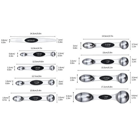 Hesxuno Kitchen Spoons Magnetic Measuring Spoons Set Double-headed Kitchen Spoon Stackable Teaspoon For Measuring Dry&Liquid Ingredients Kitchen Utensils Set for Cooking
Hesxuno Kitchen Spoons Magnetic Measuring Spoons Set Double-headed Kitchen Spoon Stackable Teaspoon For Measuring Dry&Liquid Ingredients Kitchen Utensils Set for Cooking