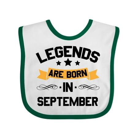 Inktastic legends are born in september Gift Baby Boy or Baby Girl Bib