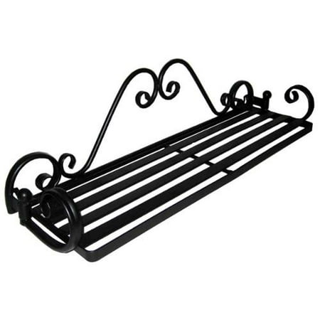 Folding Scroll Single Wall Shelf in Black (Single Wall Shelf)