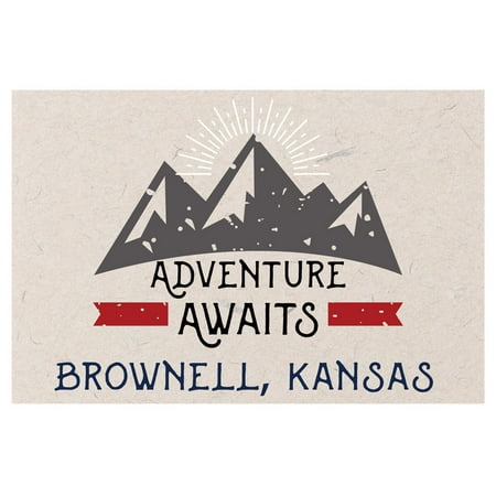 Brownell Kansas Souvenir 2x3 Inch Fridge Magnet Adventure Awaits Design
