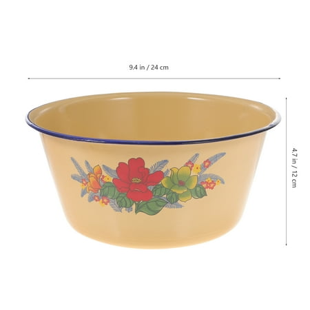 Retro Enamel Basin Chinese Style Enamel Basin Retro Washing Basin with Cover