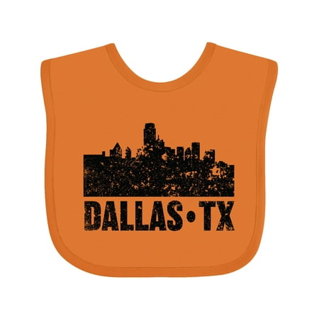 Inktastic Dallas Texas City Skyline with Grunge Gift Baby Boy or Baby Girl Bib