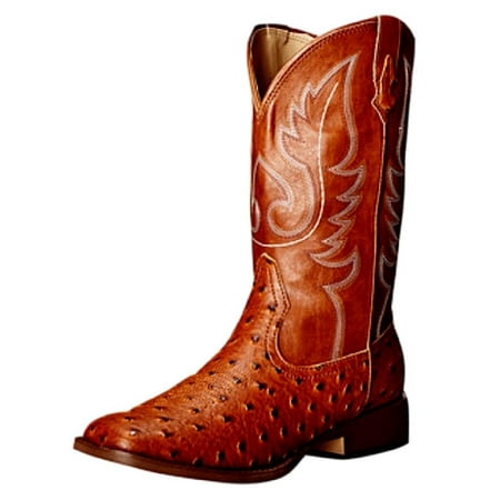 Roper Western Boots Womens Ostrich Square Toe Tan 09-021-1900-0807 TA