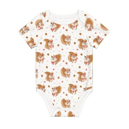 Coaee Squirrel Giving A Gift for Soft Cotton Baby Short-Sleeve Bodysuit Baby Girls Boys Bodysuit Romper
Coaee Squirrel Giving A Gift for Soft Cotton Baby Short-Sleeve Bodysuit Baby Girls Boys Bodysuit Romper