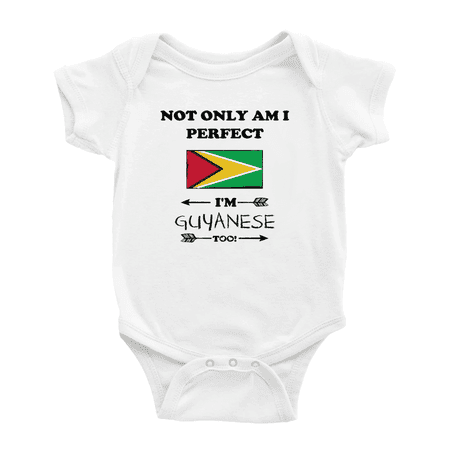 Not Only Am I Perfect I m Guyanese Too! Cute Baby Bodysuit (White 6-12 Months)
Not Only Am I Perfect I m Guyanese Too! Cute Baby Bodysuit (White 6-12 Months)