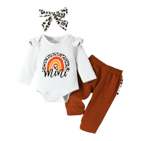 Girls Long Sleeve Romper Bodysuit Ruffles Leopard Pants Headbands Outfits Girls Thanksgiving Outfit
Girls Long Sleeve Romper Bodysuit Ruffles Leopard Pants Headbands Outfits Girls Thanksgiving Outfit