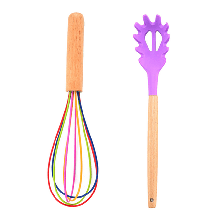 Silicone Cooking Utensils Set Safety Food Grade Silicone BPA Free Non-stick Silicone Utensil Set Wooden Handle
Silicone Cooking Utensils Set Safety Food Grade Silicone BPA Free Non-stick Silicone Utensil Set Wooden Handle