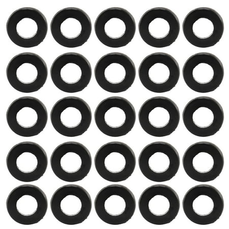 M5 x 10mm x 1mm Black Nylon Flat Washers Gaskets Spacers 100PCS
