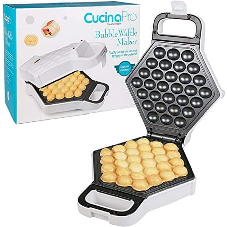 

Bubble Waffle Maker- Electric Non stick Hong Kong Egg Waffler Iron Griddle w/ Ready Indicator Light - Ready in under 5 Minutes- Free Recipe Guide Included Great Gift