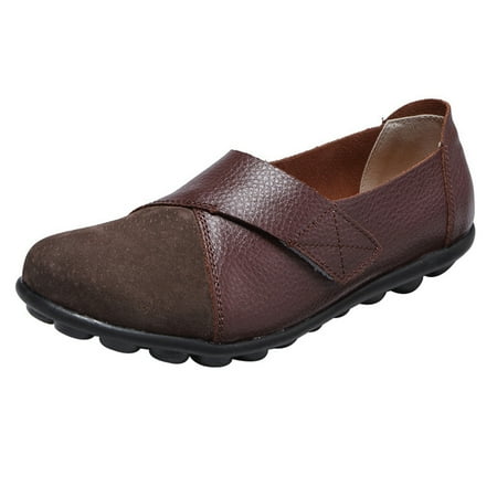 Orthopedic PU Leather Loafers Soft Sole Casual Flats Shoes for Women Students